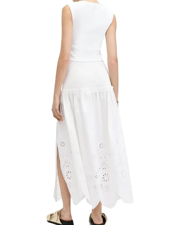 AllSaints Skirts<Alex Emb Skirt Off White
