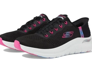 SKECHERS Adaptive<Arch Fit 2.0 Easy Chic Hands Free Slip-Ins Black Hot Pink