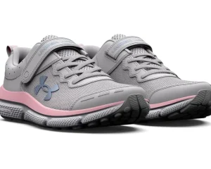 Under Armour Kids Adaptive<Assert 10 Alternate Closure (Little Kid) Halo Gray/Pink Sugar/Iridescent