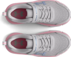 Under Armour Kids Adaptive<Assert 10 Alternate Closure (Little Kid) Halo Gray/Pink Sugar/Iridescent