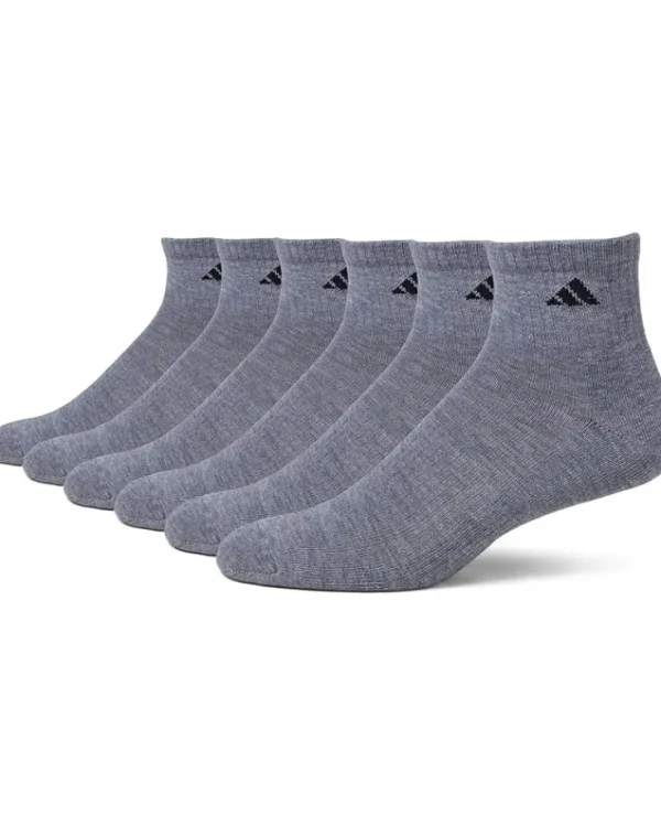 adidas Activewear<Athletic 6-Pack Quarter Socks Heather Grey/Black