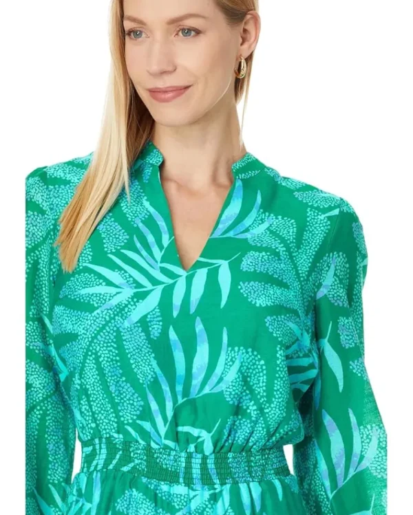 Lilly Pulitzer Dresses<Axton Dress Fiddle Leaf Green Its A Jungle Out There Engineered Woven Dress