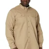Carhartt Work & Duty Apparel | Big & Tall<Big & Tall Flame-Resistant Classic Twill Shirt Khaki