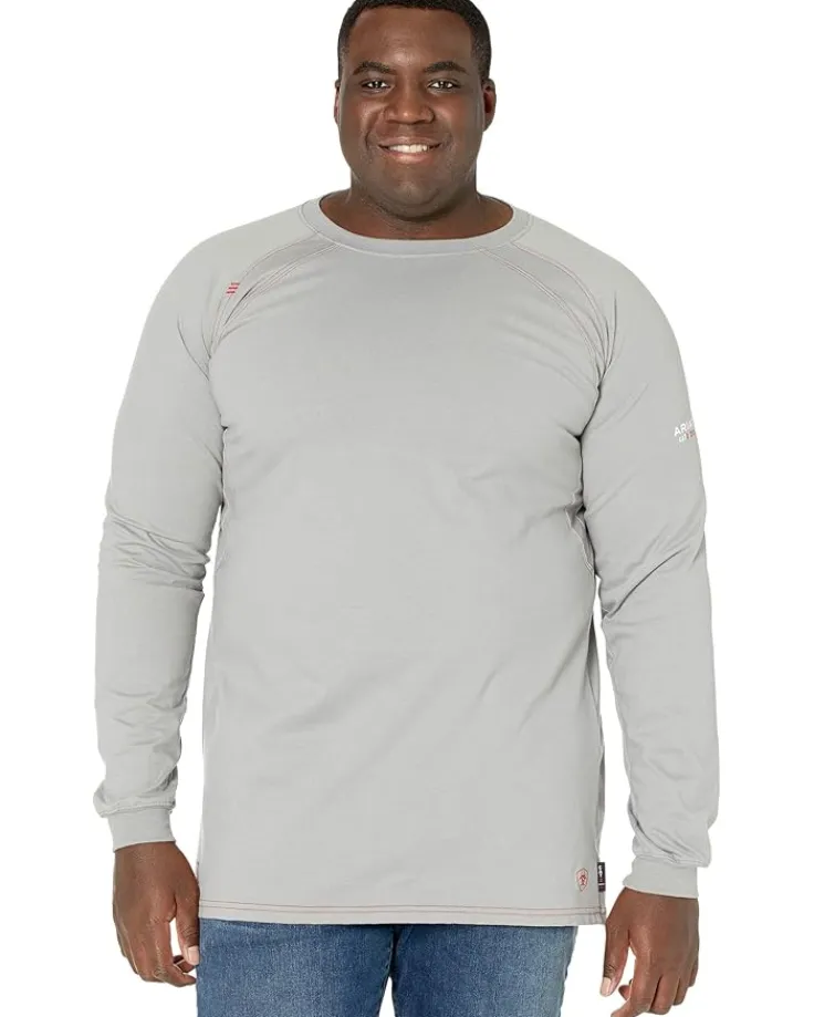 big_amp_tall_fr_work_crew_0.webp Ariat Big & Tall | Shirts & Tops<Big & Tall FR Work Crew T-Shirt Navy