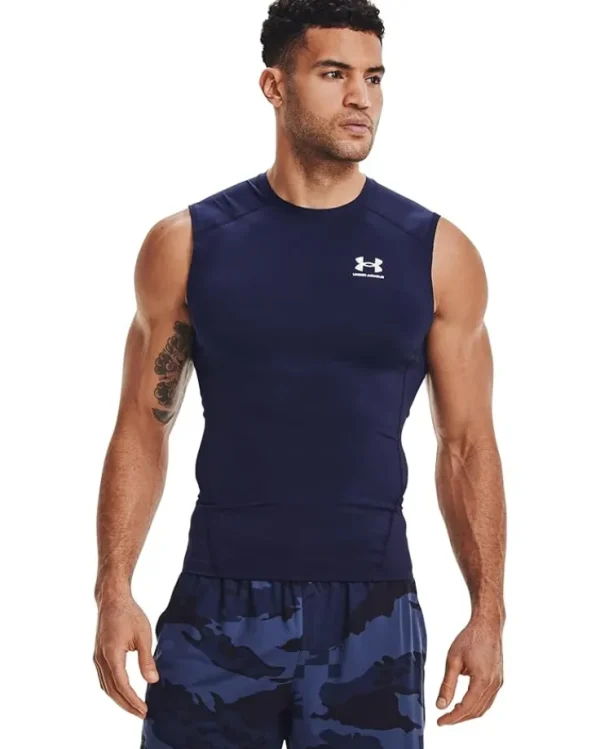 Under Armour Activewear | Shirts & Tops<Big & Tall Heatgear Armour Comp Sleeveless Carbon Heather/Black