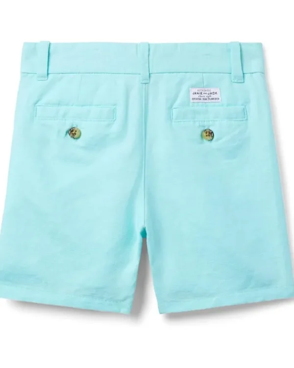 Janie and Jack Shorts<Boys Linen Flat Front Short (Toddler/Little Kid/Big Kid) Blue