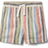 Janie and Jack Shorts<Boys Pull on Linen Stripe Short (Toddler/Little Kid/Big Kid) Multicolor