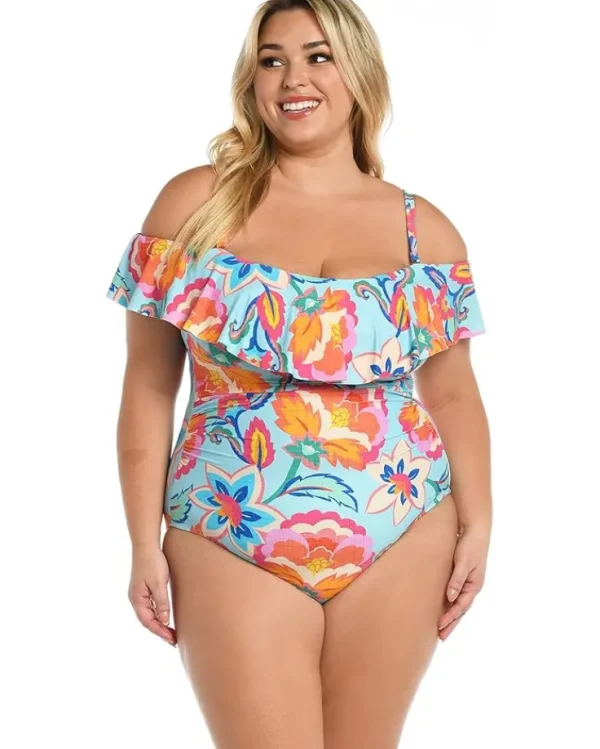 La Blanca Swimwear & Cover Ups<Breezy Beauty Off-the-Shoulder Ruffle Mio Multi