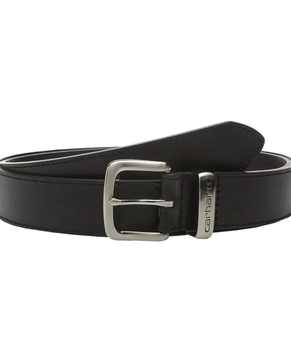 Carhartt Belts | Belts<Bridle Leather Debossed Metal Keeper Belt Black/Satin Nickel Finish