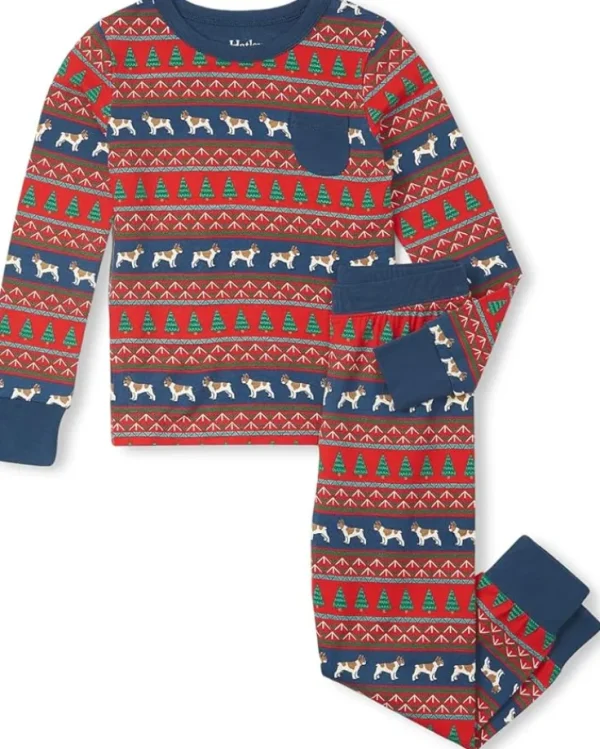 Hatley Kids Pajamas | Pajamas<Bulldog Fair Isle Bamboo Pajama Set (Toddler/Little Kid/Big Kid) Red