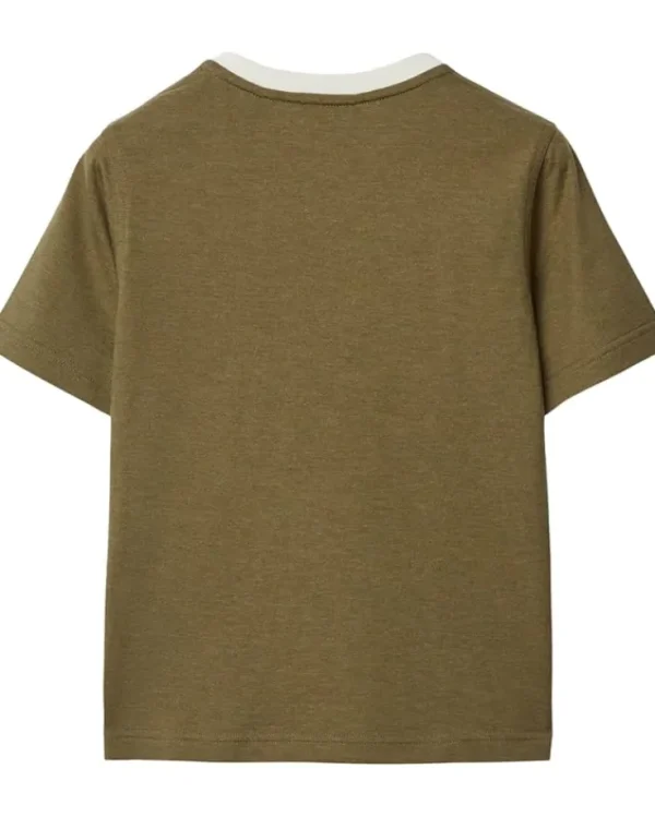 Burberry Kids Shirts & Tops<Cedar Check Box EKD T-Shirt (Toddler/Little Kid/Big Kid) Dark Khaki Green Melange