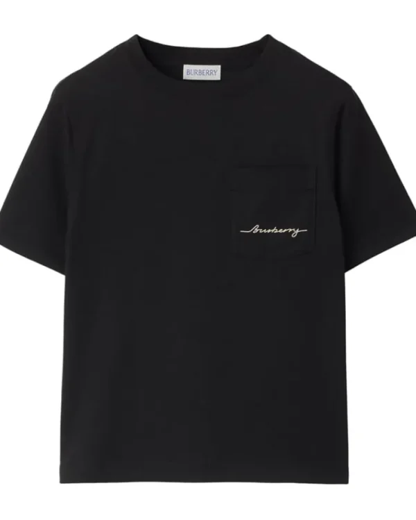 Burberry Kids Shirts & Tops<Cedar Logo Script T-Shirt (Toddler/Little Kid/Big Kid) Black