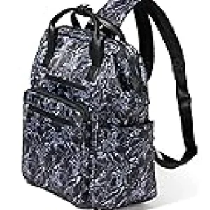 Baggallini Backpacks<Chelsea Laptop Backpack Black Divine Rose
