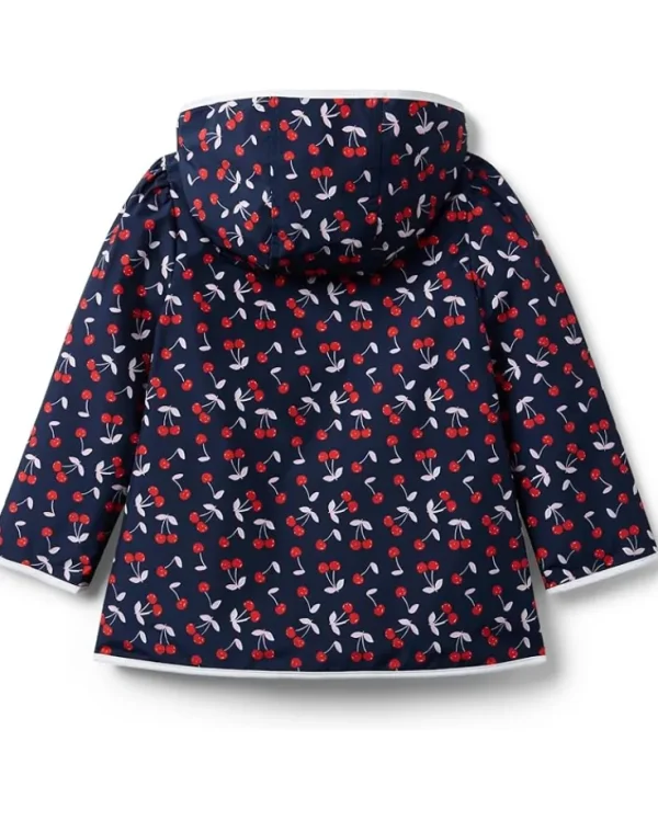 Janie and Jack Coats & Jackets<Cherry Print Raincoat (Toddler/Little Kid/Big Kid) Blue