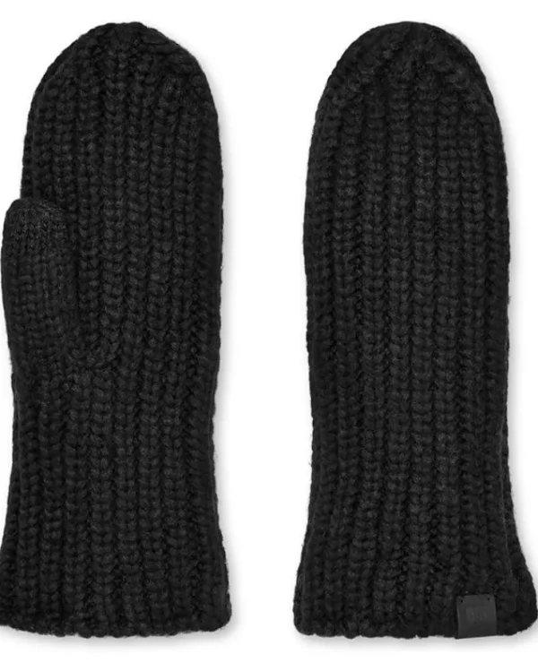 UGG Gloves<Chunky Rib Mitten Black