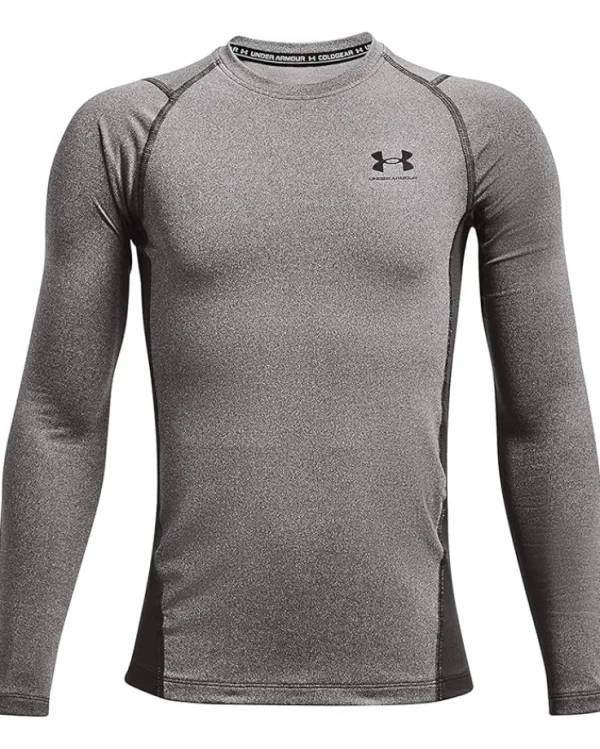 Under Armour Kids Adaptive | Shirts & Tops<ColdGear Armour Long Sleeve T-Shirt (Big Kids) Charcoal Light Heather/Black