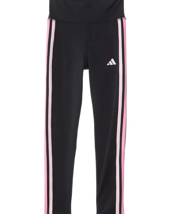 adidas Kids Pants<3 Color Stripe Leggings (Big Kid) Black with pink