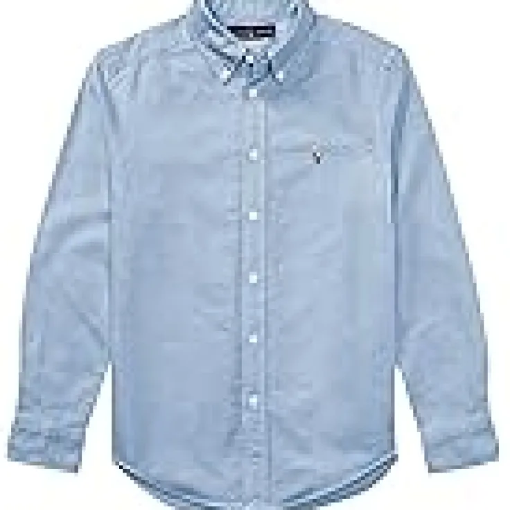 cotton_oxford_sport_shirt_0.webp Polo Ralph Lauren Kids Shirts & Tops<Cotton Oxford Sport Shirt (Big Kids) Light Blue