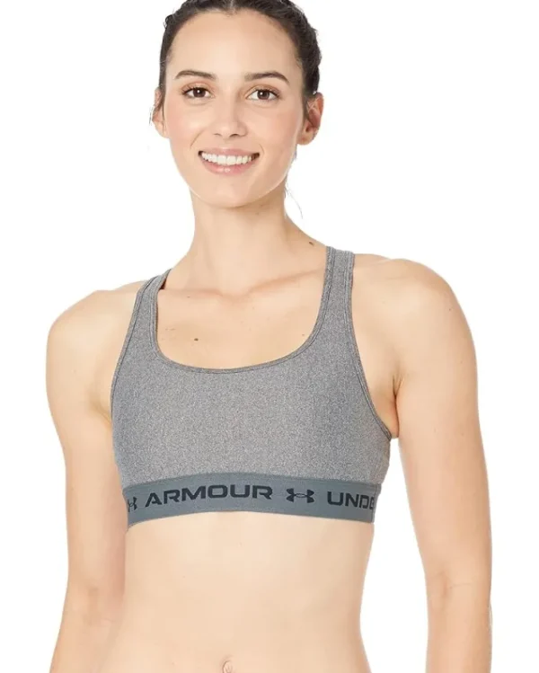 Under Armour Activewear<Cross-Back Mid Heather Bra Charcoal Light Heather/Black