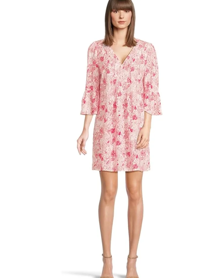 danika__sleeve_tunic_dres_0.webp Lilly Pulitzer Dresses<Danika 3/4 Sleeve Tunic Dress Raspberry Rouge Animal Magnetism