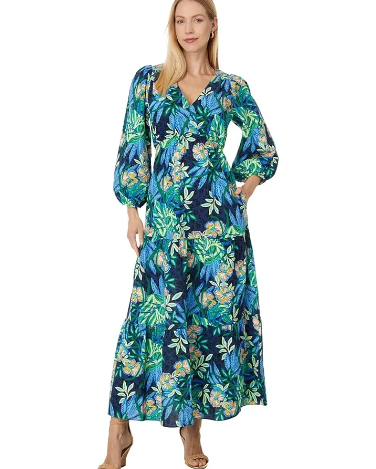 deacon__sleeve_vneck_0.webp Lilly Pulitzer Dresses<Deacon 3/4 Sleeve V-Neck Multi The Hottest Spot