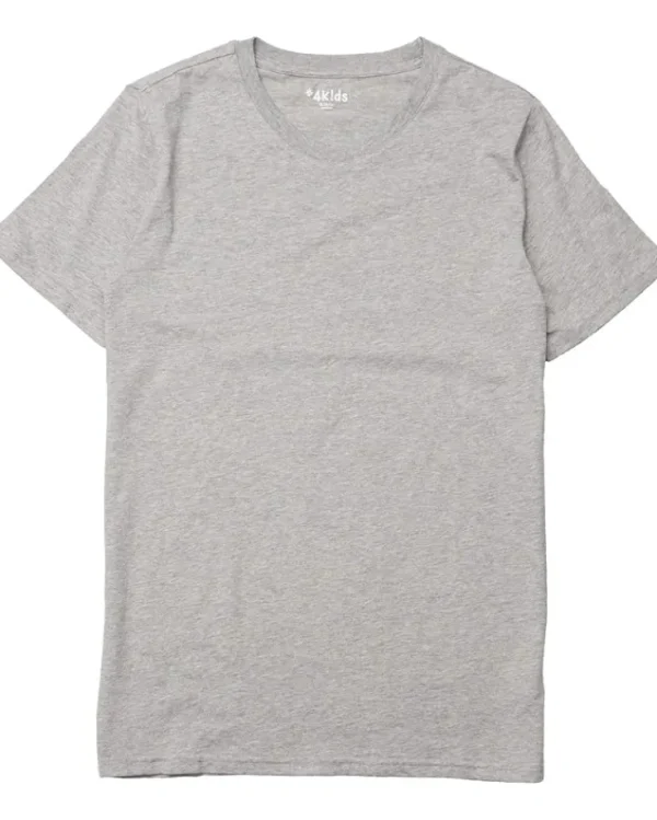 #4kids Adaptive<Essential Short Sleeve T-Shirt (Little Kids/Big Kids) Heather Grey