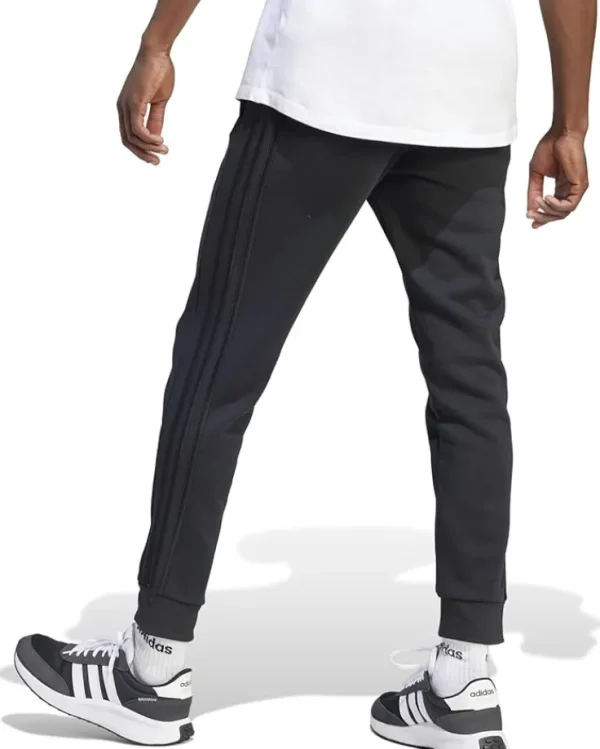 adidas Activewear | Pants<Essentials Fleece Tapered Cuffed 3-Stripes Pants Black 1