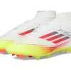 adidas Sneakers & Athletic<F50 League Mid Top Firm Ground/Multi Ground Soccer Cleats White/Lucid Red/Solar Yellow