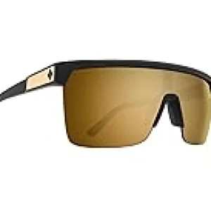 Spy Optic Sunglasses & Eyewear | Sunglasses<Flynn 5050 Shield Sunglasses 25 Anniv Matte Black Gold/HD Plus Bronze w/ Gold Spectra Mirror