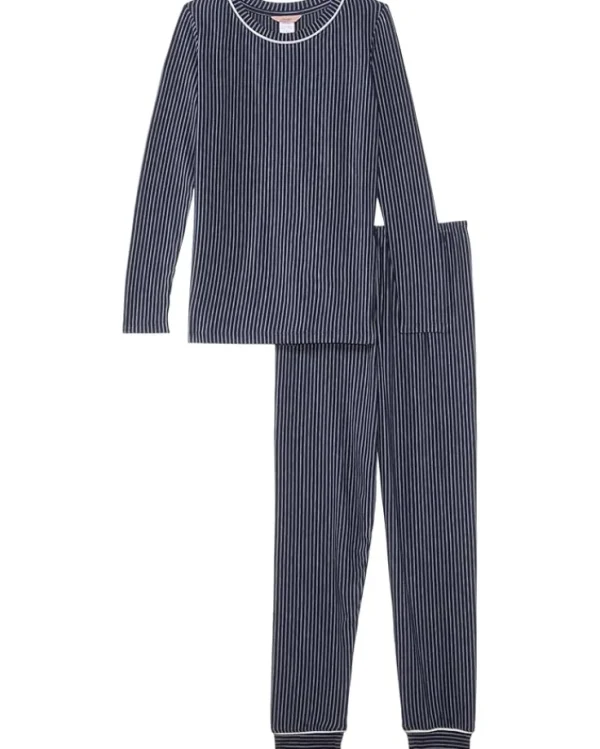 Eberjey Pajamas | Pajamas<Gisele Printed - The Night Time Set (Little Kids/Big Kids) Duo Stripe True Navy/Ivory