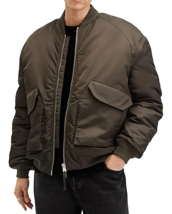 AllSaints Coats & Outerwear<Hawk Bomber Dull Khaki Green