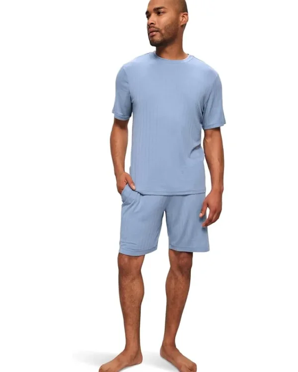 Eberjey Sleepwear<Henry Rib Short Pj Set Wedgewood