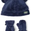 L.L.Bean Hats<Hi-Pile Ear Hat/Mittens Set (Infant/Toddler) Bright Navy