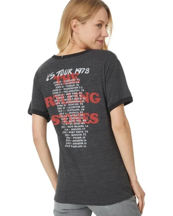 Lucky Brand Shirts & Tops<I Love Rolling Stones Boyfriend Ringer Charcoal Heather