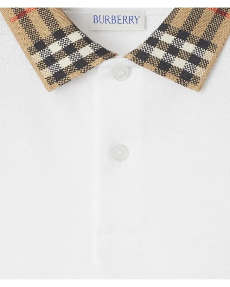 johane_check_collar_polo__2.webp Burberry Kids Shirts & Tops<Johane Check Collar Polo Shirt (Toddler/Little Kid/Big Kid) Black