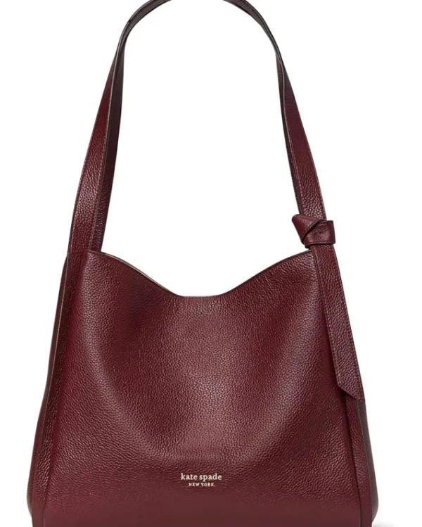 Kate Spade New York Bags<Knott Pebbled Leather Large Shoulder Bag Cordovan