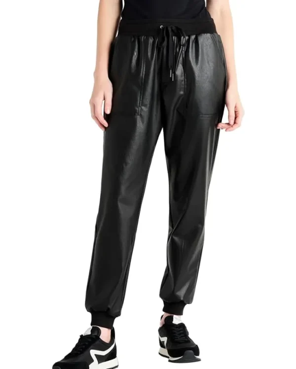 Splendid Pants<Leather Joggers Black