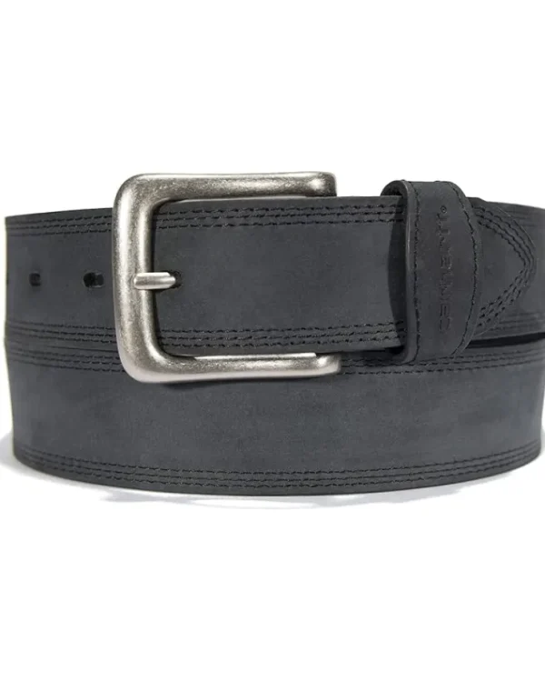 Carhartt Belts | Belts<Leather Triple Stitch Belt Black/Antique Nickel Finish