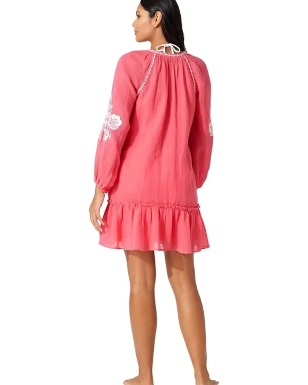Tommy Bahama Swimwear & Cover Ups<Linen Gauze Tunic Dress Coral Coast