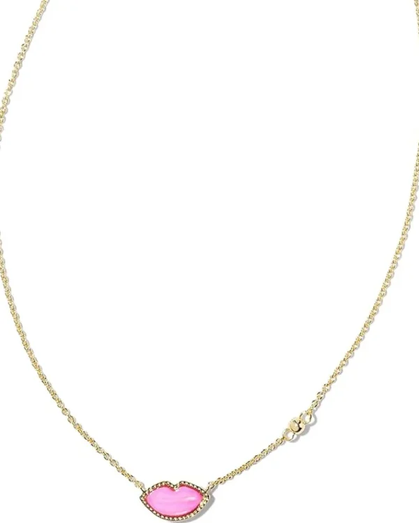 Kendra Scott Jewelry<Lips Pendant Necklace Gold Hot Pink Mother of Pearl
