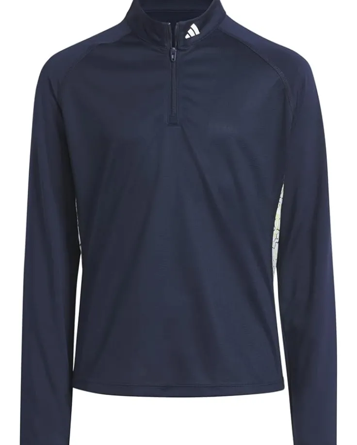long_sleeve_mock_neck_pol_0.webp adidas Golf Kids Shirts & Tops<Long Sleeve Mock Neck Polo Shirt (Little Kids/Big Kids) Collegiate Navy