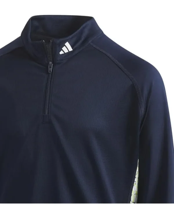 adidas Golf Kids Shirts & Tops<Long Sleeve Mock Neck Polo Shirt (Little Kids/Big Kids) Collegiate Navy