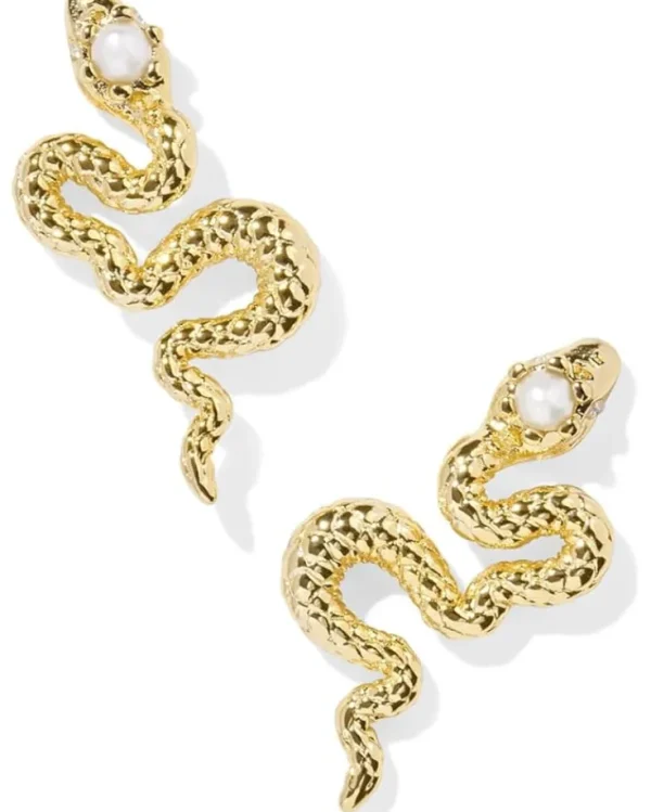 Kendra Scott Jewelry<Lyle Snake Stud Earrings Gold White Pearl