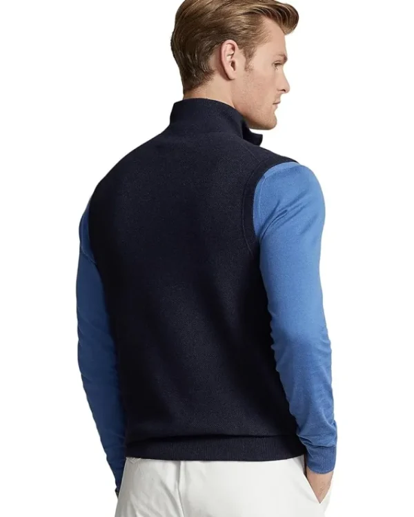 Polo Ralph Lauren Coats & Outerwear<Mesh-Knit Cotton Full-Zip Sweater Vest Deckwash White