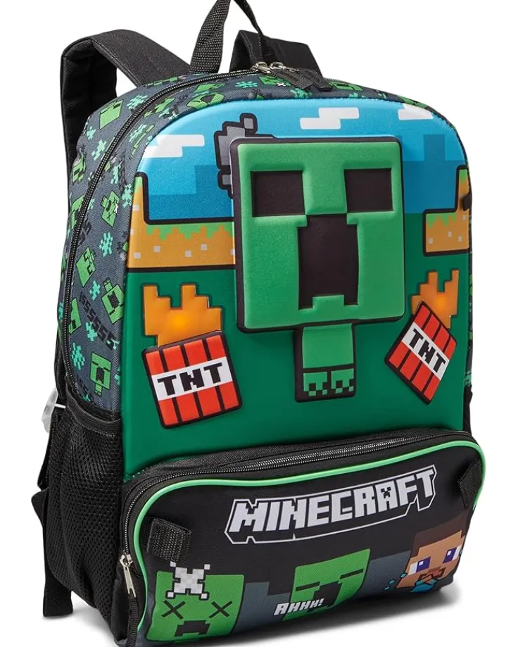 minecraft_backpack_set_li_0.webp BIOWORLD Kids Backpacks<Minecraft Backpack Set (Little Kid/Big Kid) Green