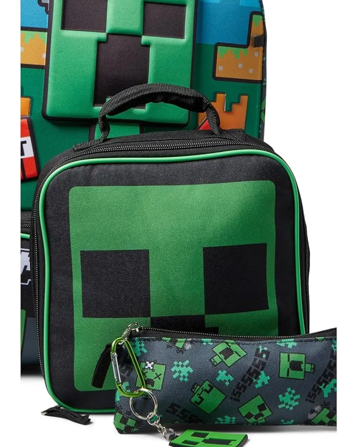 minecraft_backpack_set_li_3.webp BIOWORLD Kids Backpacks<Minecraft Backpack Set (Little Kid/Big Kid) Green