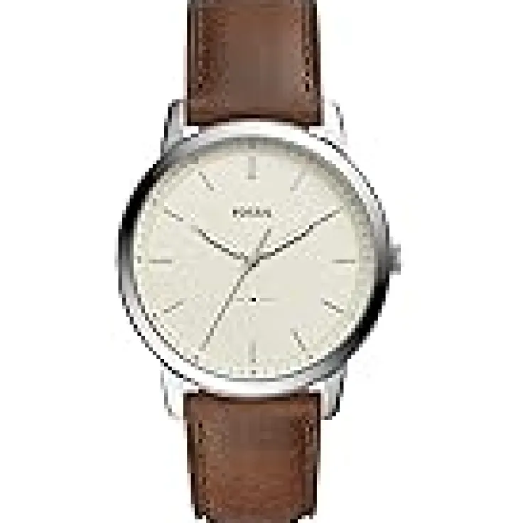 minimalist_threehand_watc_0.webp Fossil Watches<Minimalist Three-Hand Watch FS5439 Silver Brown Leather