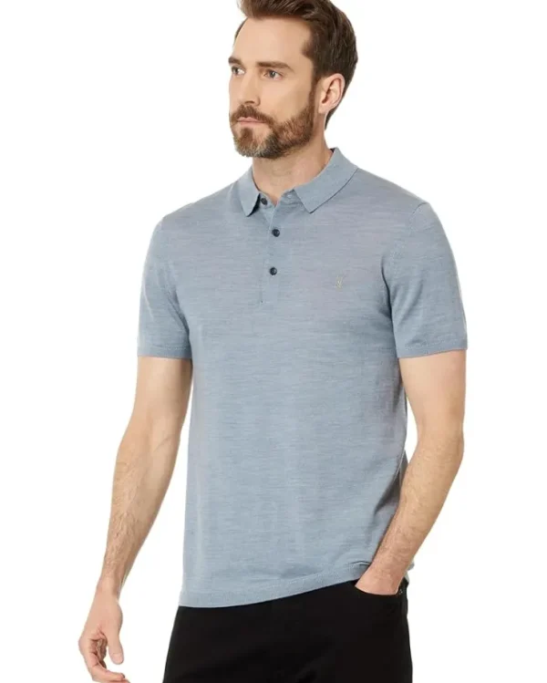 AllSaints Shirts & Tops<Mode Merino Short Sleeve Polo Black
