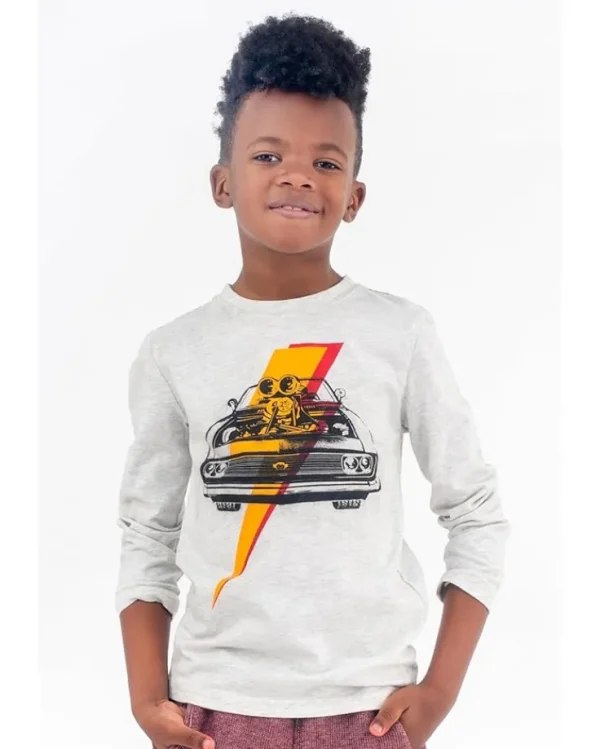 Appaman Kids Shirts & Tops<Muscle Car Graphic Long Sleeve Tee (Toddler/Little Kids/Big Kids) Cloud Heather