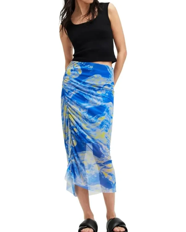AllSaints Skirts<Nora Inspiral Skirt Electric Blue